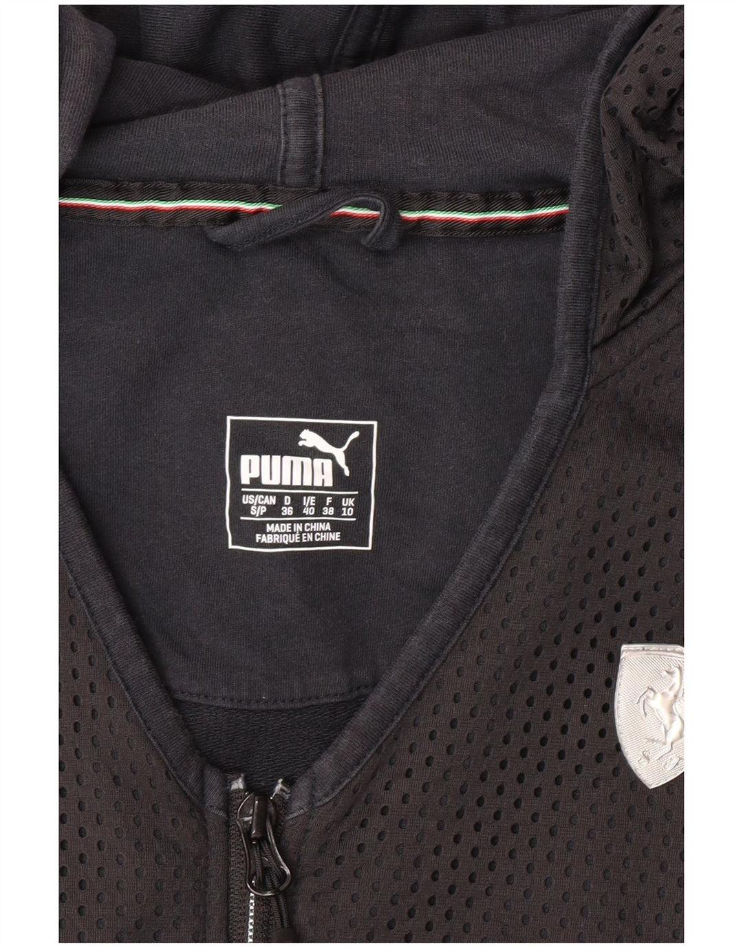 Puma Chaqueta de Chándal de Manga Corta con Capucha para Mujer UK 10 Small Black