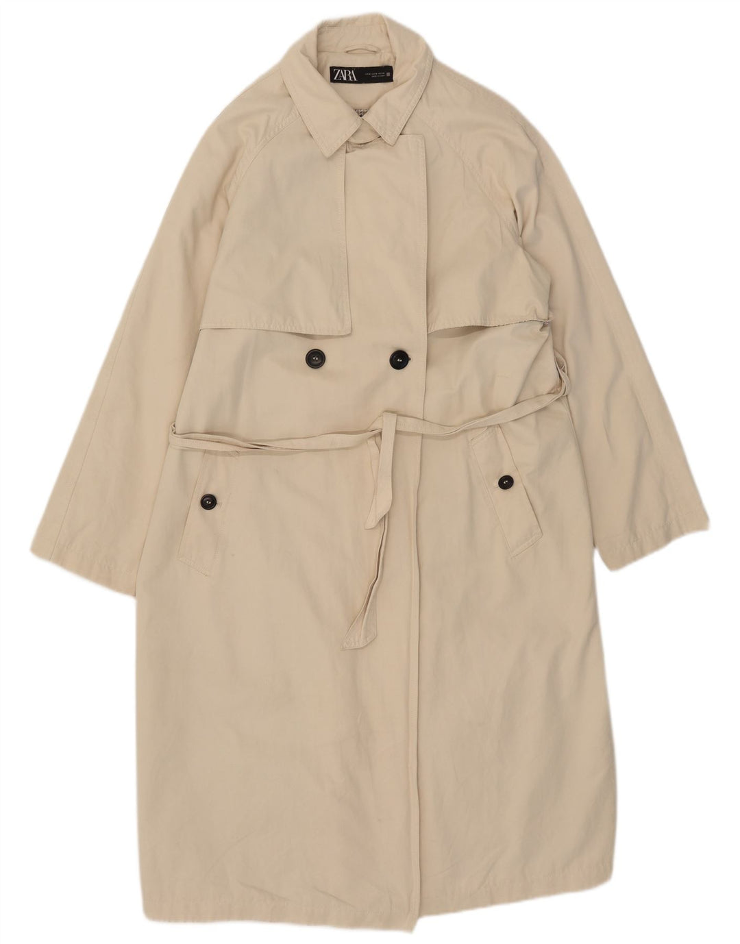 Zara Mujer Gabardina UK 44 Algodón Beige Medio