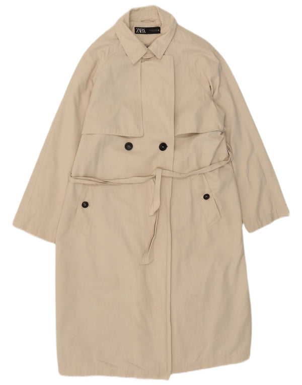 Zara Mujer Gabardina UK 44 Algodón Beige Medio