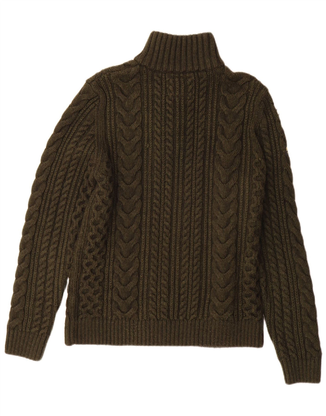 Superdry Jersey De Lana Caqui Con Cremallera Y Cuello Para Hombre