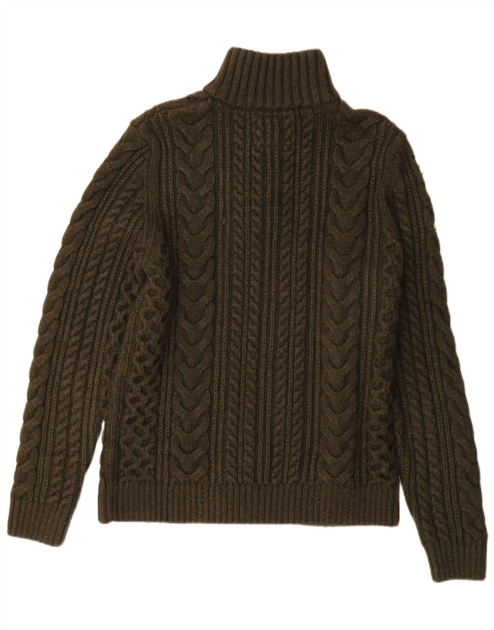Superdry Jersey De Lana Caqui Con Cremallera Y Cuello Para Hombre
