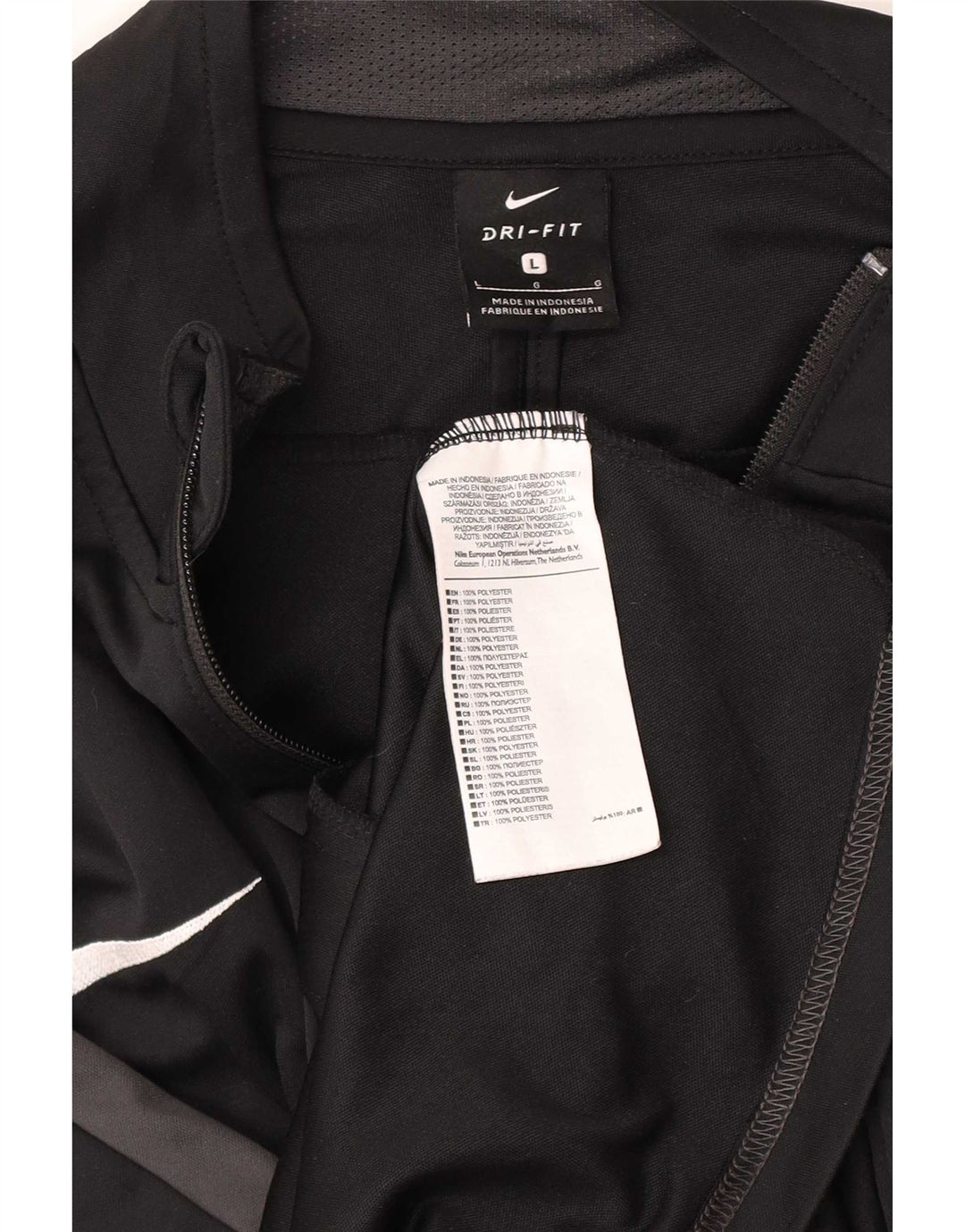 Nike Mens Chándal Top Chaqueta Grande Negro Poliéster Deportes