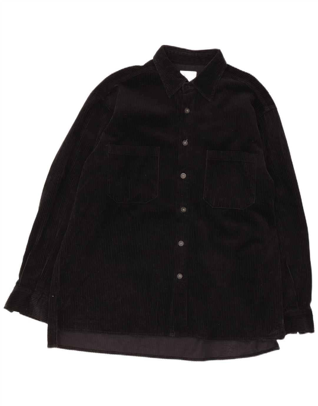 Rifle Camisa de pana para hombre Grande Algodón negro