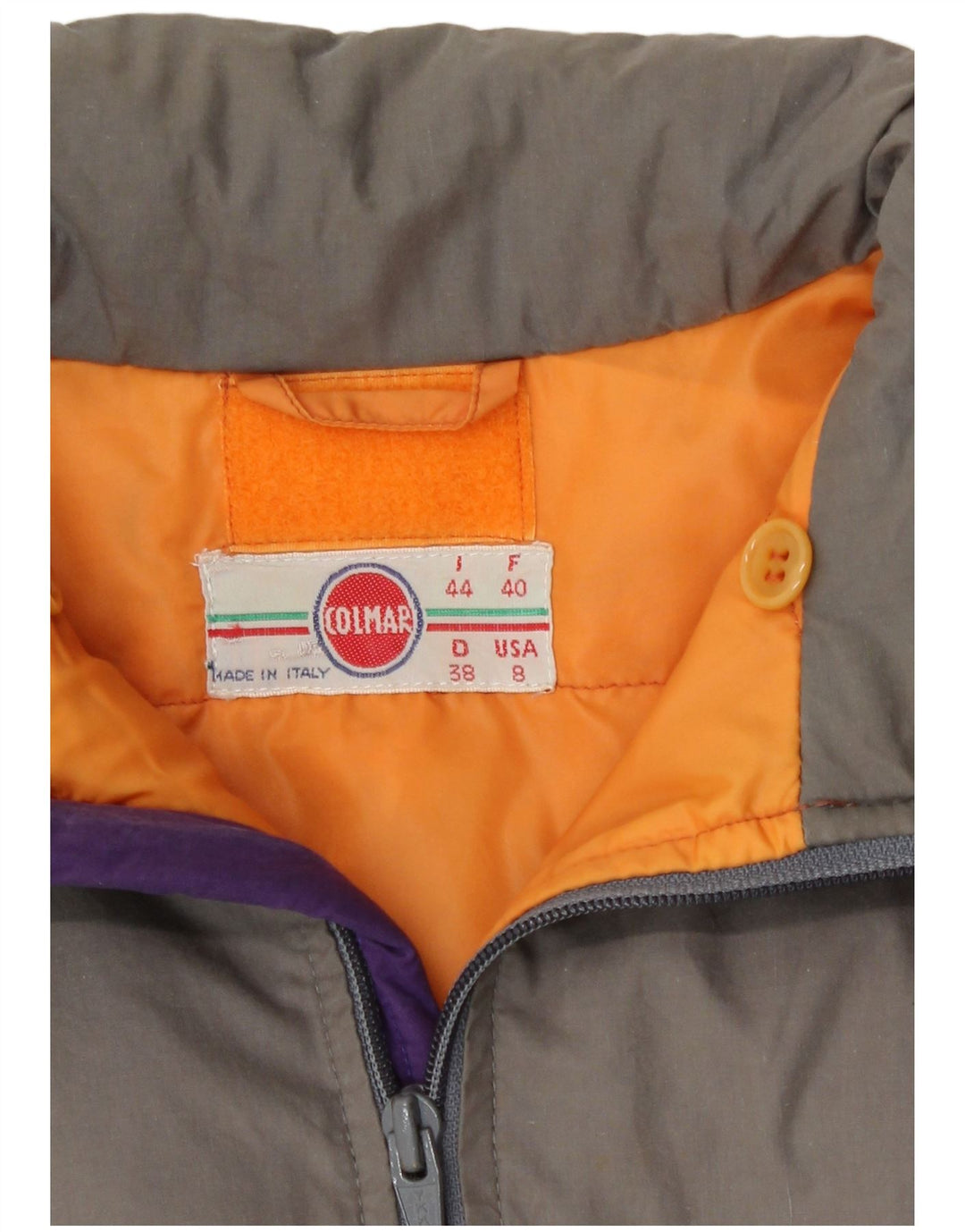 Chaqueta de esquí para mujer Colmar IT 44 Gris medio Colorblock Algodón Retro