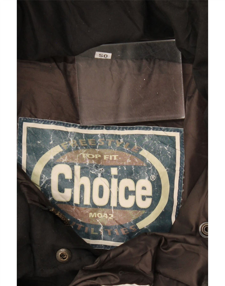 VINTAGE Abrigo acolchado con capucha para mujer EU 50 2XL Poliamida negra