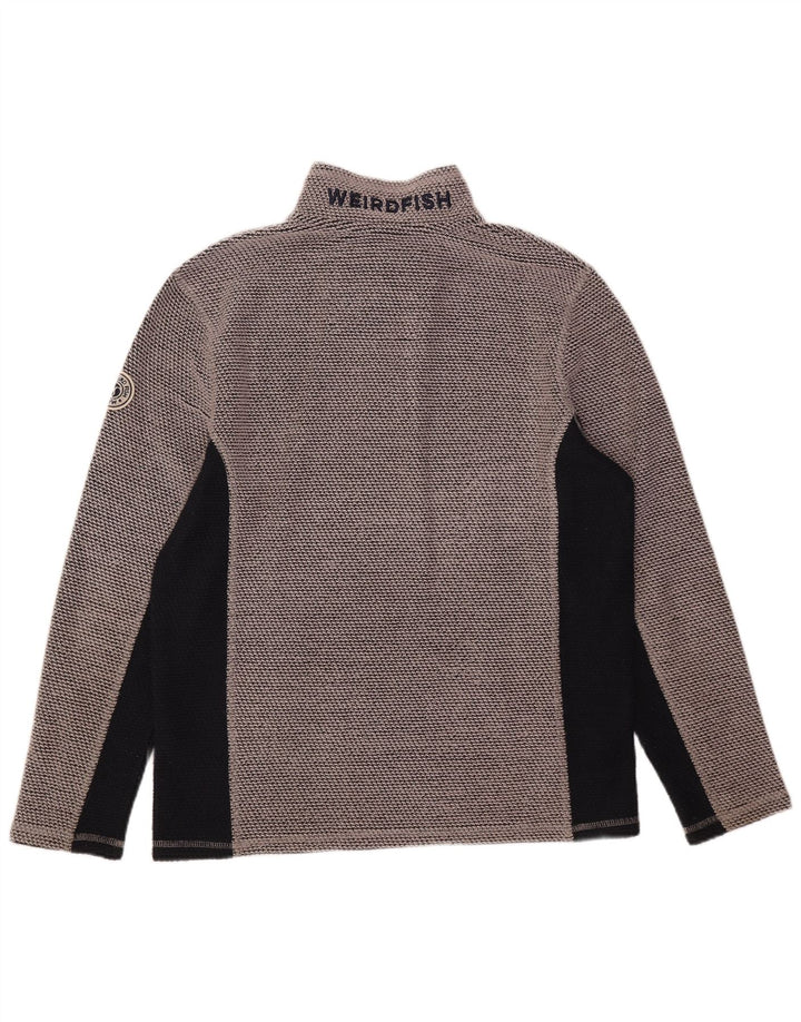 Weird Fish Hombre Sudadera Con Gráfico Y Cuello Con Cremallera Jersey Gris Medio Color Block