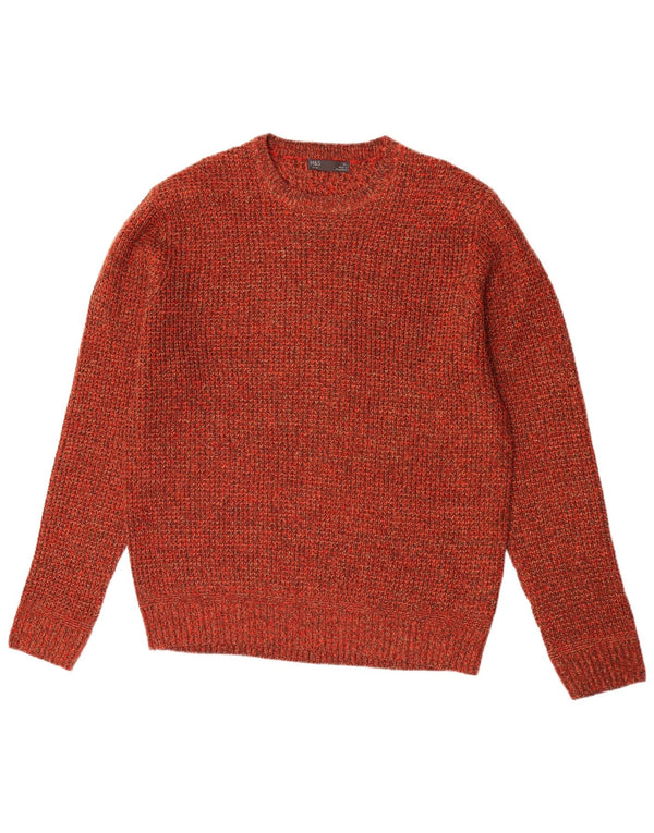 Marks & Spencer Jersey de Cuello Redondo para Hombre XL Acrílico Moteado Naranja
