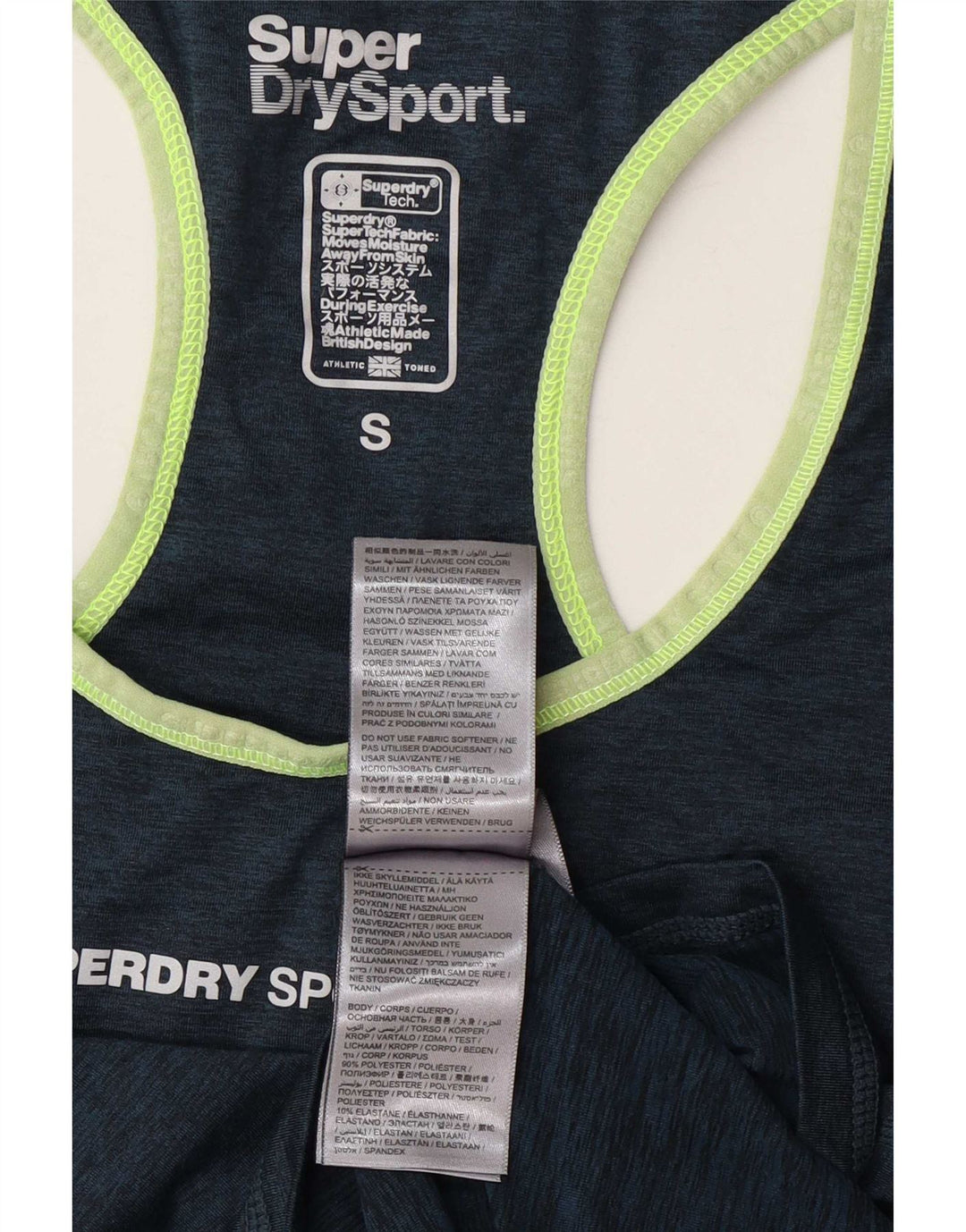 Superdry Mujer Graphic Vest Top UK 40 Small Poliéster Azul Marino