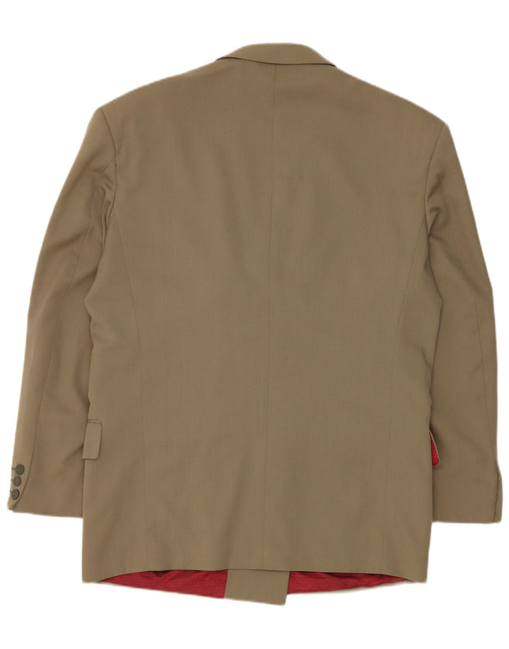 Vintage mujer doble pecho Blazer chaqueta Reino Unido 40 lana caqui grande