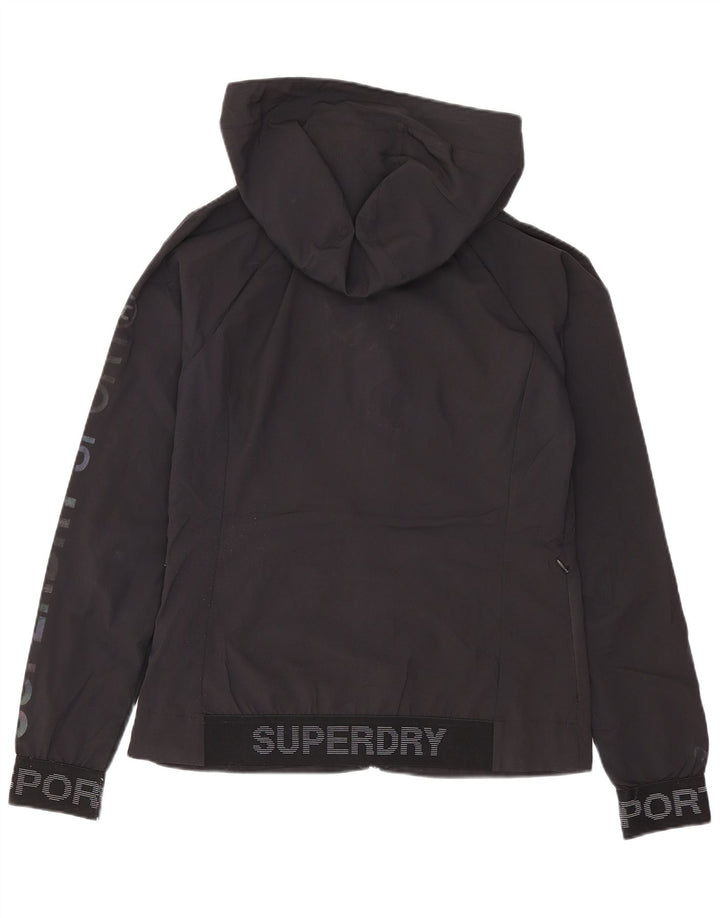 Superdry Chaqueta Cortavientos Con Capucha Para Mujer UK 8 Small Poliéster Negro
