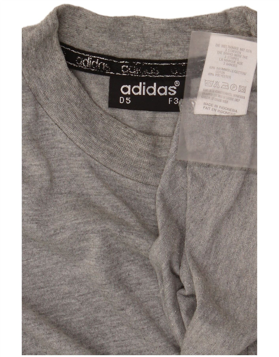 Adidas Camiseta de manga larga para hombre UK 38/40 Algodón moteado gris medio