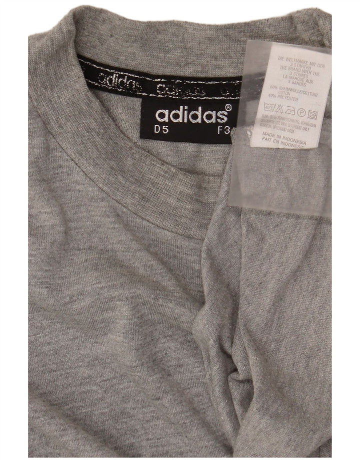 Adidas Camiseta de manga larga para hombre UK 38/40 Algodón moteado gris medio