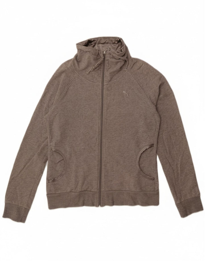 Puma Mujer Chándal Top Chaqueta UK 14 Grande Gris Algodón