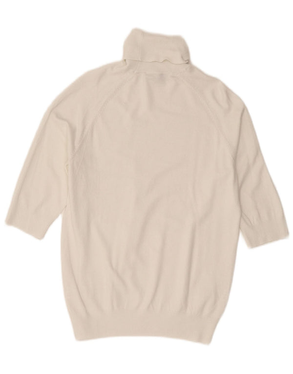 Zara - Jersey de manga 3/4 con cuello vuelto para mujer, talla 40, color blanco