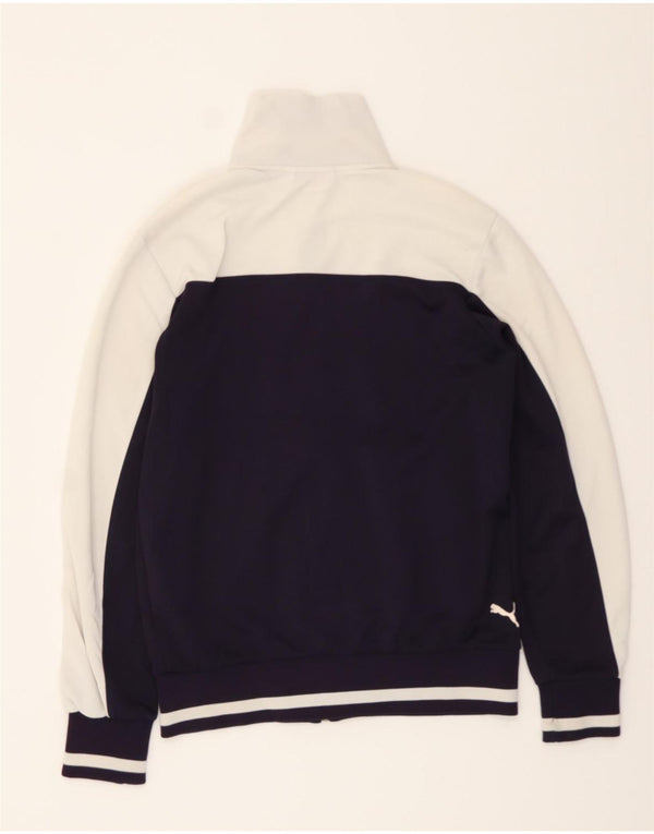 PUMA Womens Tracksuit Top Jacket UK 14 Medium Navy Blue Colourblock