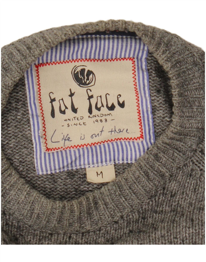 Jersey de punto con cuello redondo para hombre de Fat Face Gris medio a rayas