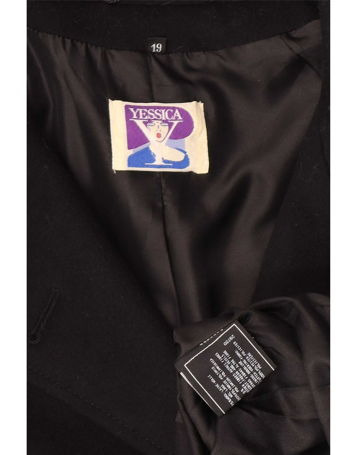 Yessica Abrigo cruzado para mujer UK 20 2XL Lana negra