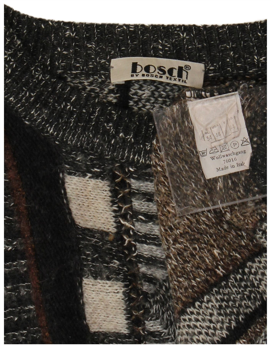 VINTAGE Hombres Crew Neck Jumper Suéter UK 44 XL Rayas multicolores