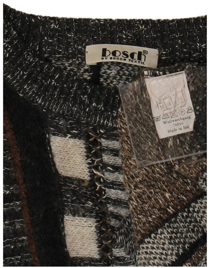 VINTAGE Hombres Crew Neck Jumper Suéter UK 44 XL Rayas multicolores