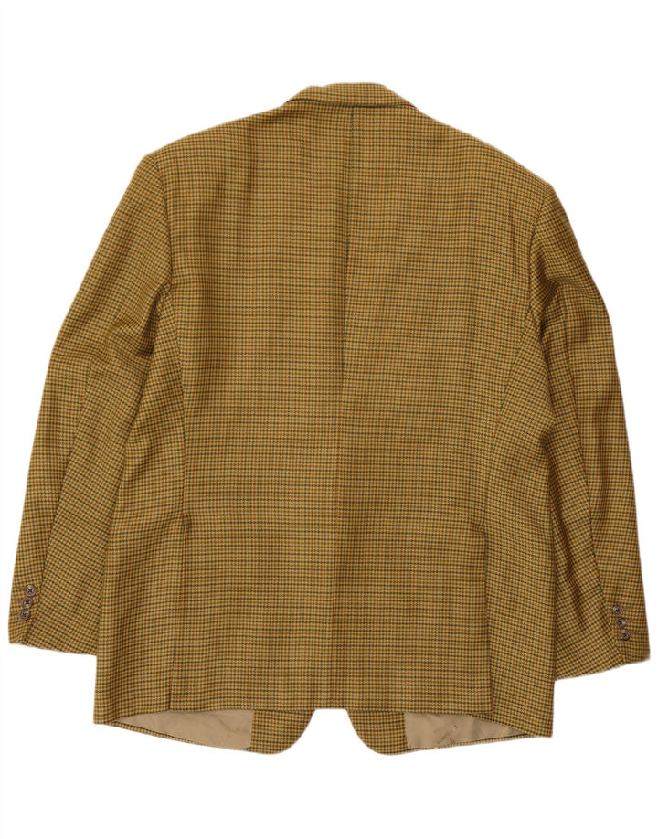 Trussardi Chaqueta tipo blazer de 2 botones para hombre IT 56 3XL Beige Pata de gallo