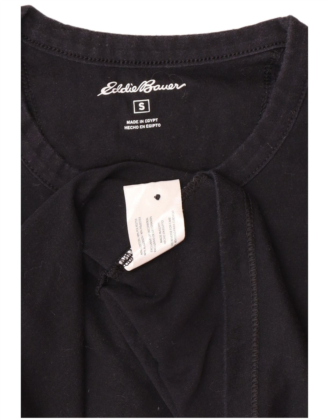EDDIE BAUER Top Hombre Manga Larga Pequeño Algodón Azul Marino