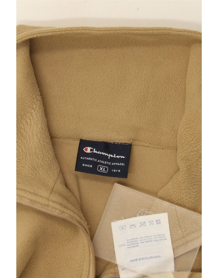 Champion Jersey De Forro Polar Con Cremallera Y Cuello Para Hombre XL Poliéster Beige