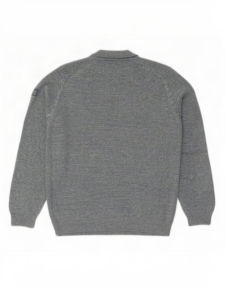 Camel Active - Jersey de cuello redondo para hombre, talla grande, algodón moteado azul
