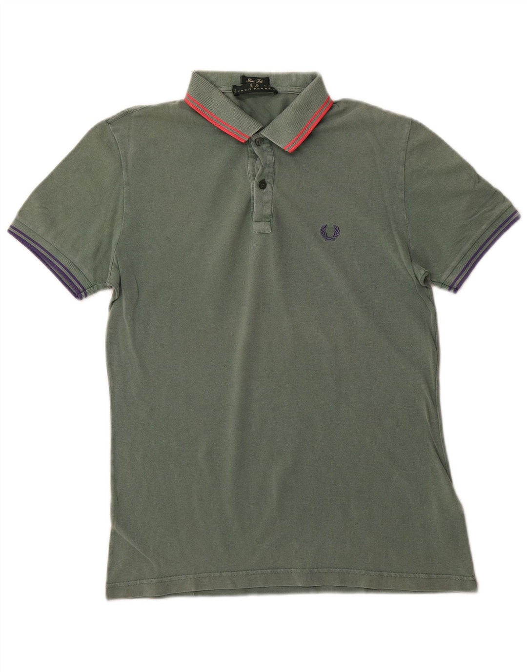 FRED PERRY Polo Slim Fit para Hombre Algodón Verde Pequeño
