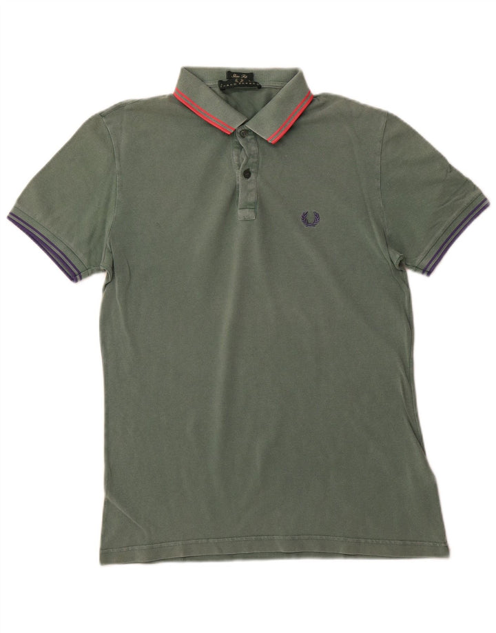 FRED PERRY Polo Slim Fit para Hombre Algodón Verde Pequeño