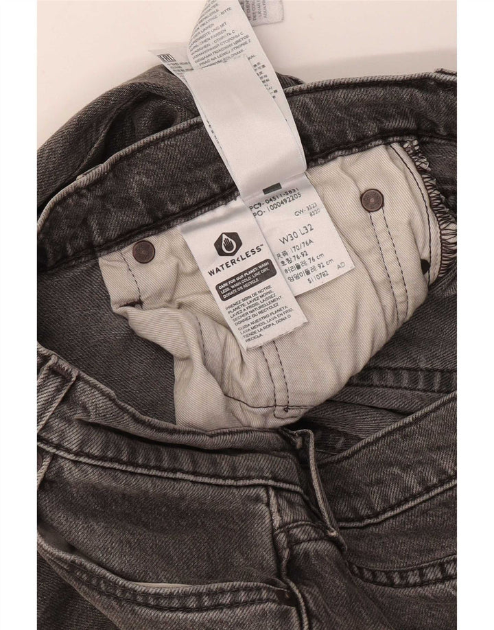 Levi's Mens 511 Slim Jeans W30 L32 Gris Algodón