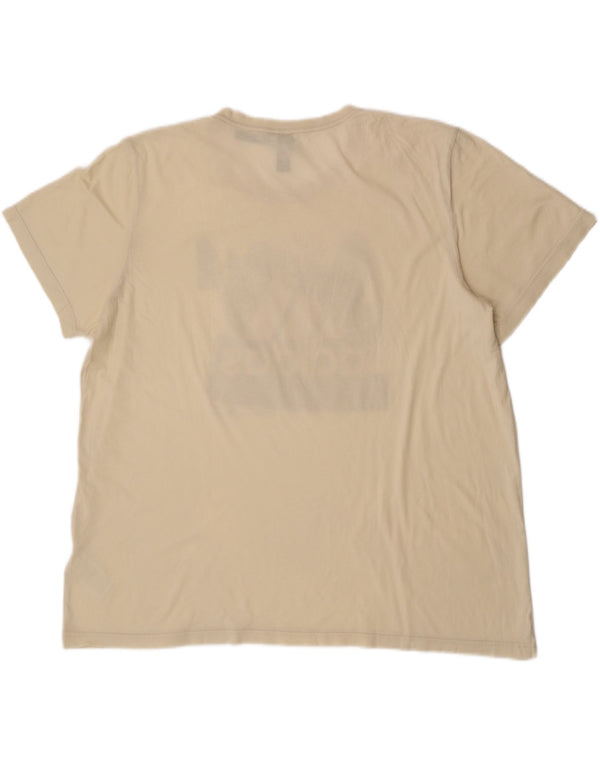 Adidas Camiseta gráfica para hombre Top 2XL Algodón blanco roto