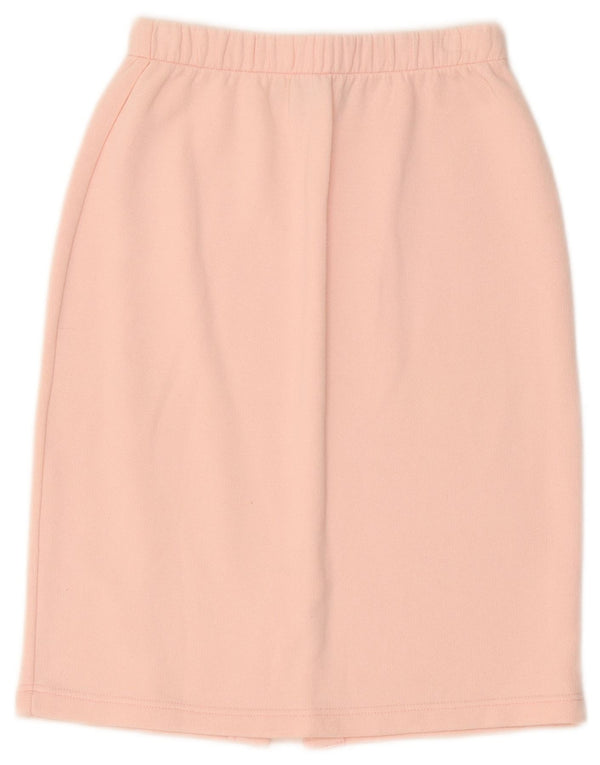Vintage mujer cintura alta lápiz falda IT 42 Medio W26 Algodón Rosa