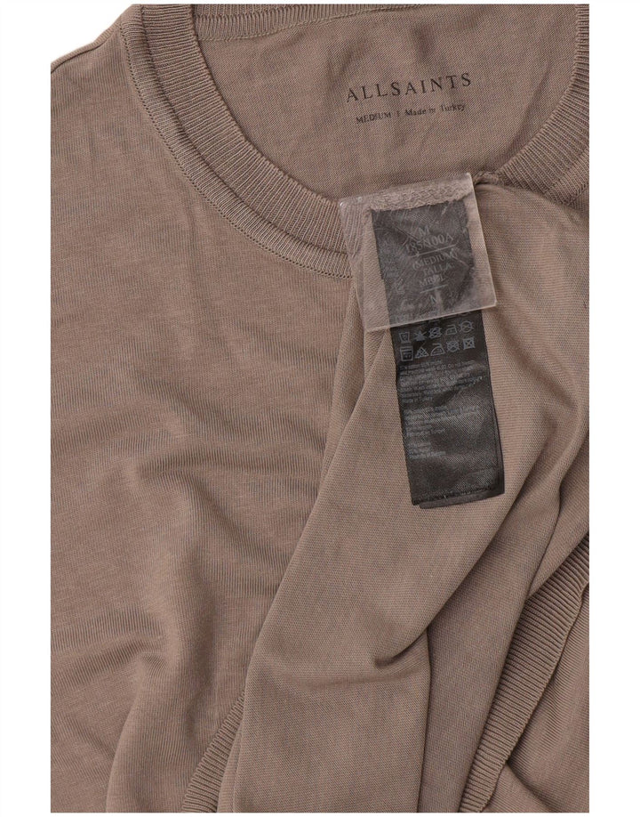 ALL SAINTS Camiseta Hombre Top Algodón Gris Medio