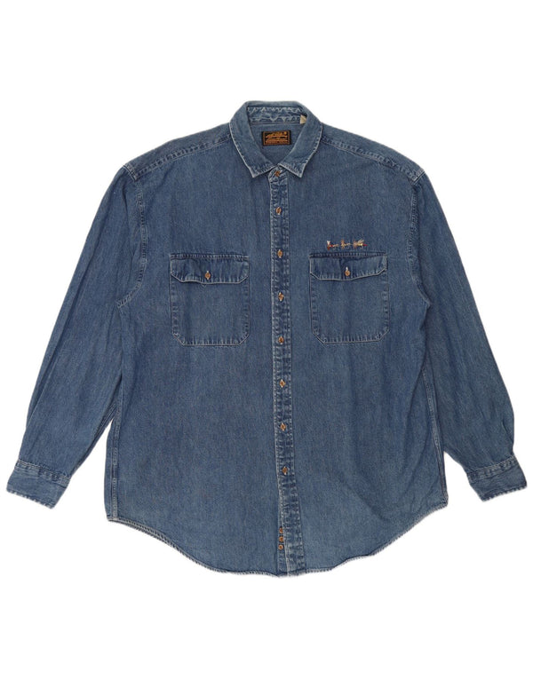 EDDIE BAUER Camisa vaquera para hombre 2XL Algodón azul