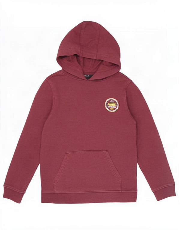 Vans - Sudadera con capucha para niño (10-11 años, tamaño mediano, algodón burdeos)