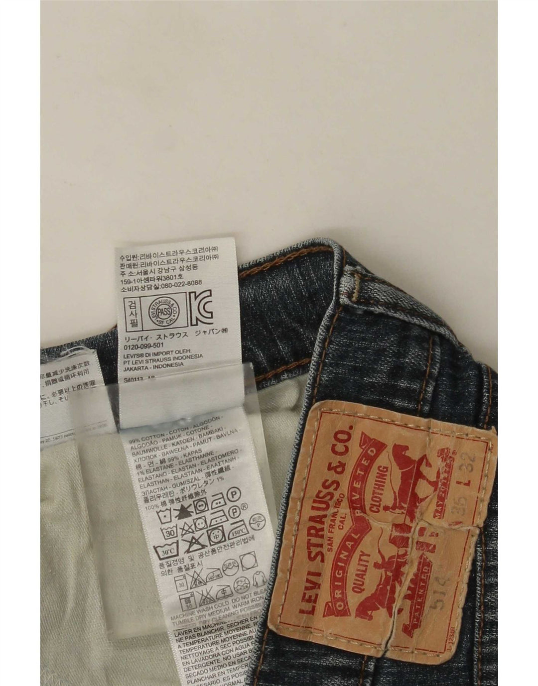 Levi's Jeans rectos 514 para hombre W36 L32 Algodón azul