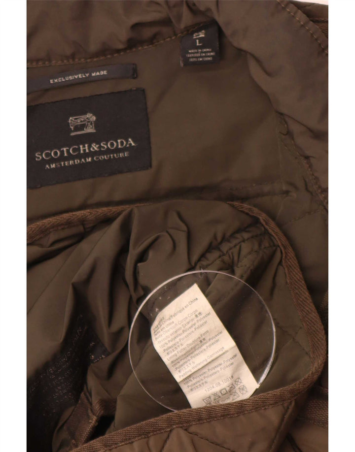 Scotch & Soda Chaqueta acolchada para hombre UK 40 Large Poliéster caqui