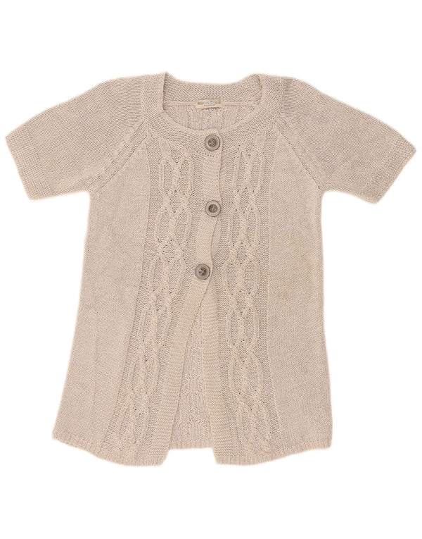 Marks & Spencer - Cárdigan de manga corta para mujer, talla 40, talla mediana, color plateado