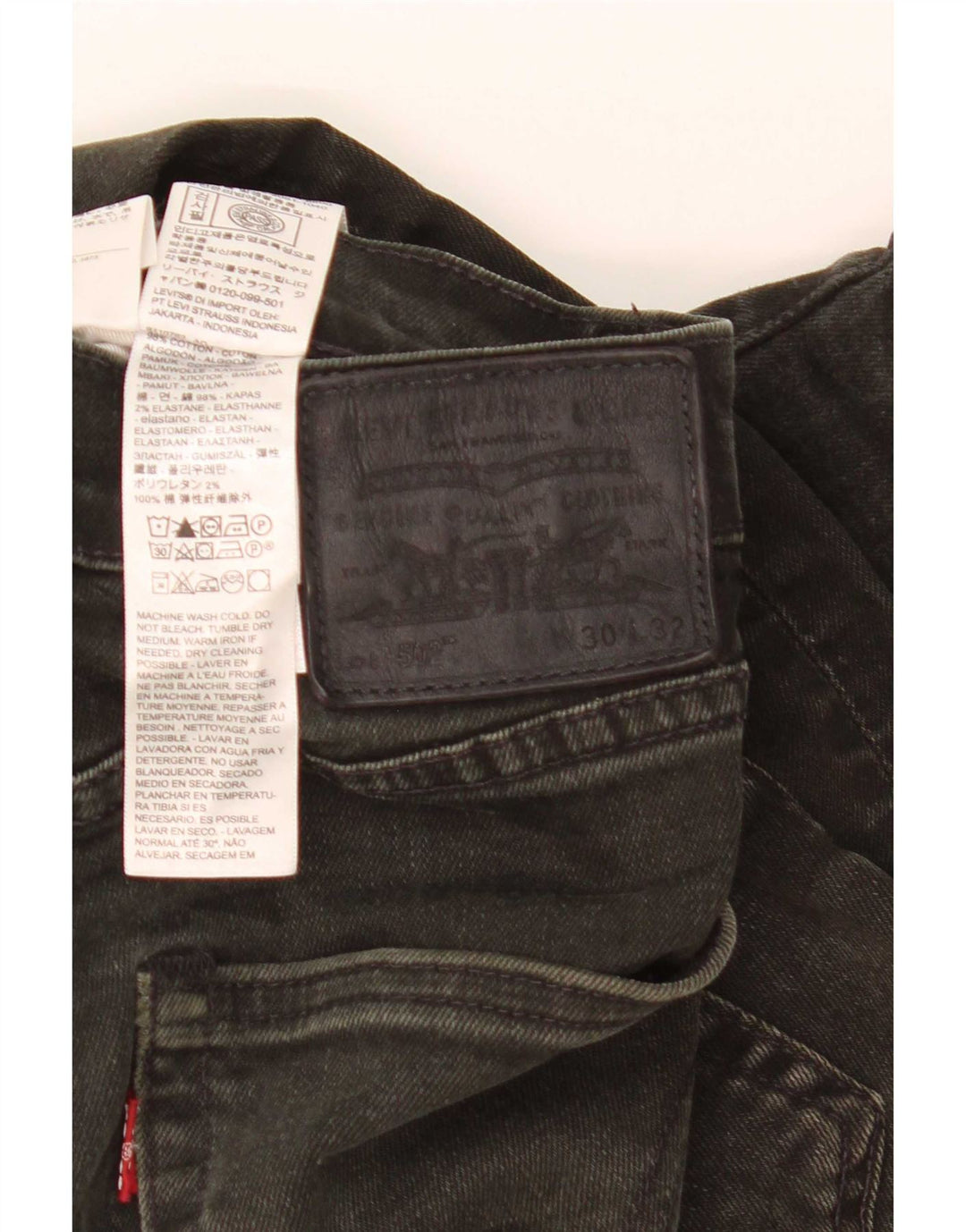 Levi's Jeans rectos 502 para hombre W30 L32 Algodón negro