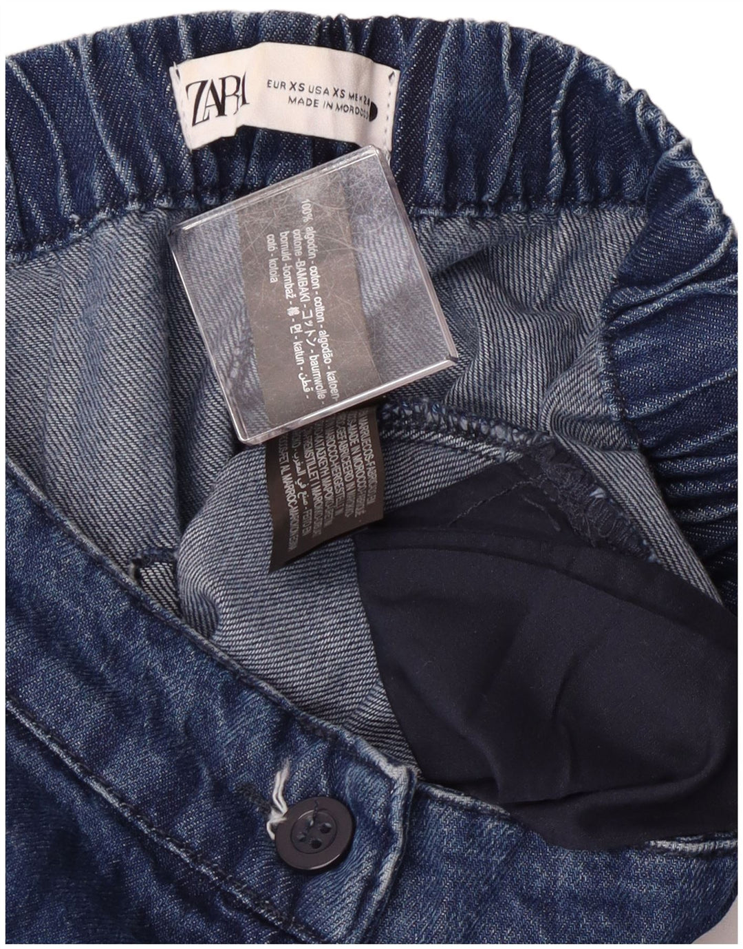 Zara Jeans Pierna Ancha Mujer XS W24 L25 Algodón Azul