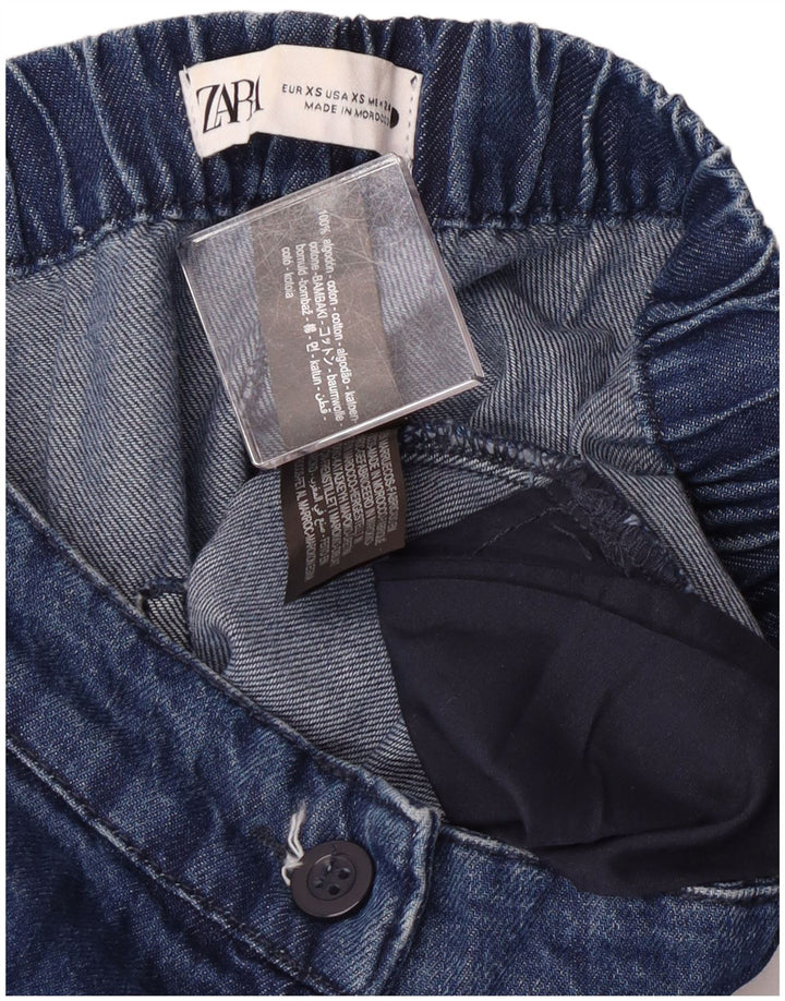 Zara Jeans Pierna Ancha Mujer XS W24 L25 Algodón Azul