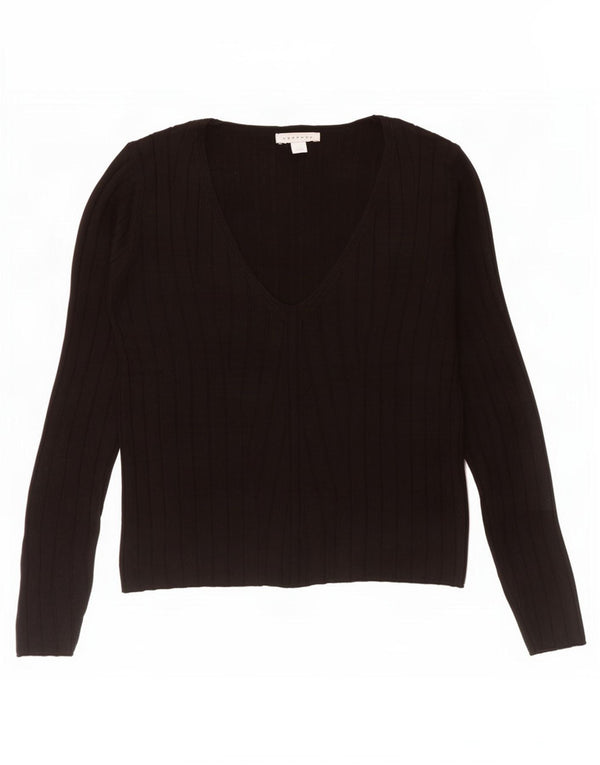 Topshop Suéter con Cuello en V para Mujer UK 40 Medio Negro Acrílico