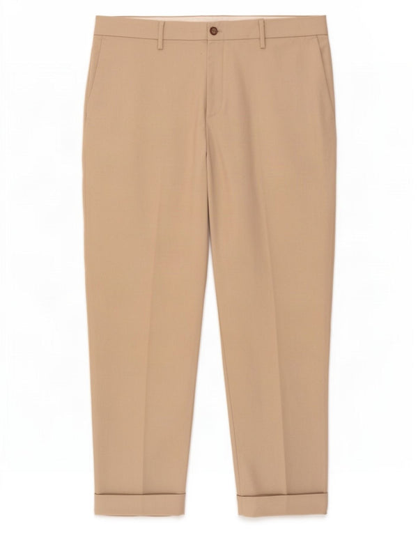 Zara Mens Pantalones Casuales Cónicos EU 44 Large W34 L29 Poliéster Beige