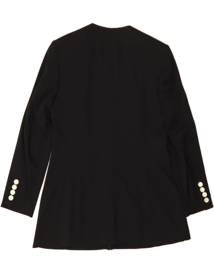BETTY BARCLAY Womens 5 Button Blazer Jacket UK 12 Medium  Black Acetate Vintage Betty Barclay and Second-Hand Betty Barclay from Messina Hembry 