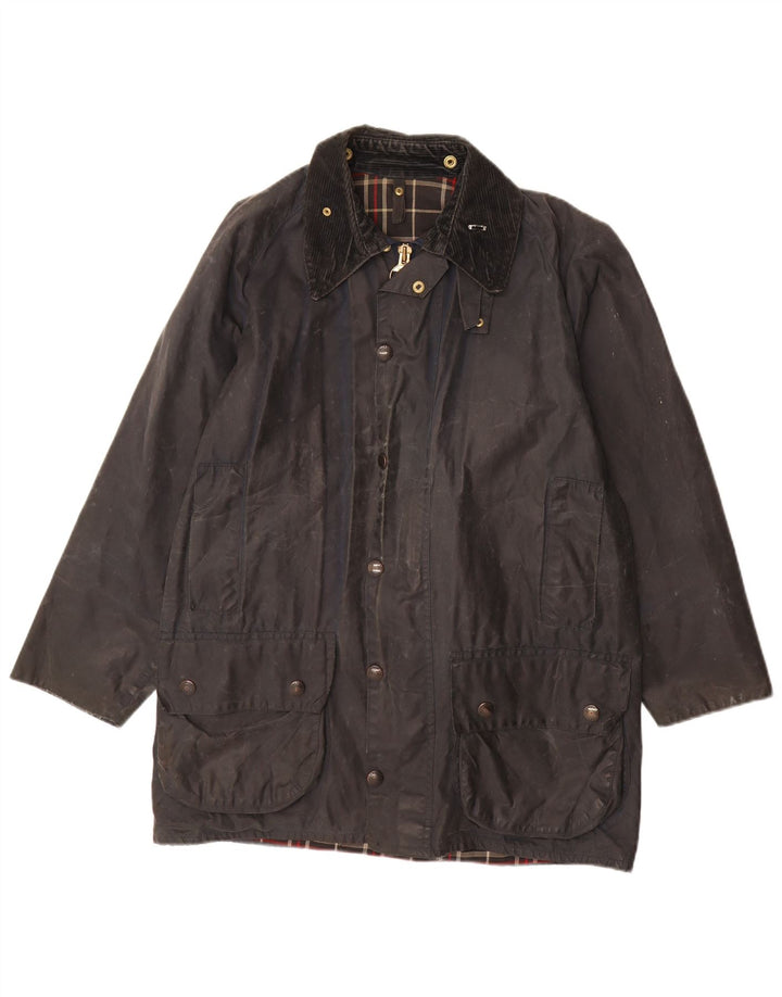 BARBOUR Chaqueta de algodón encerado Beaufort para hombre UK 38 Small Algodón azul marino
