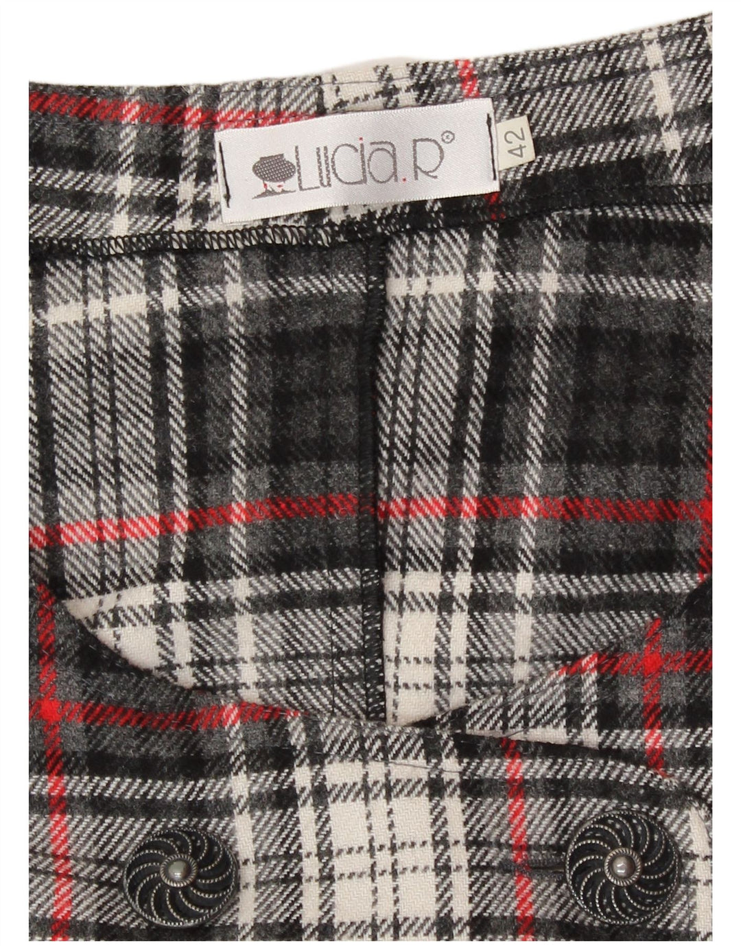 Vintage mujer regular fit Pinafore vestido IT 42 gris medio cuadros retro
