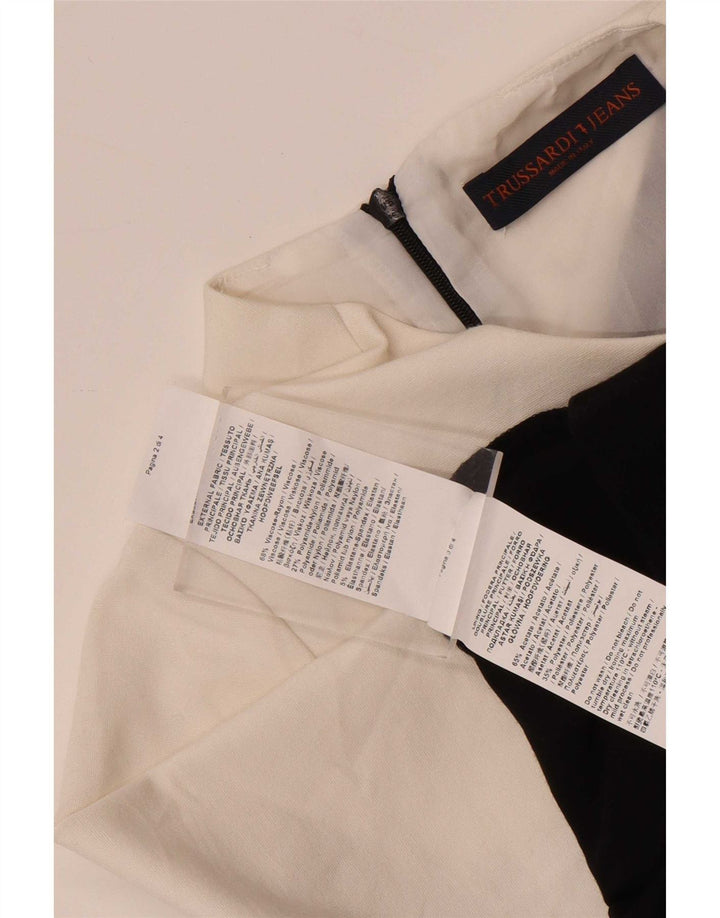 Vestido tubo Trussardi IT 42 Medium Viscosa color block negro