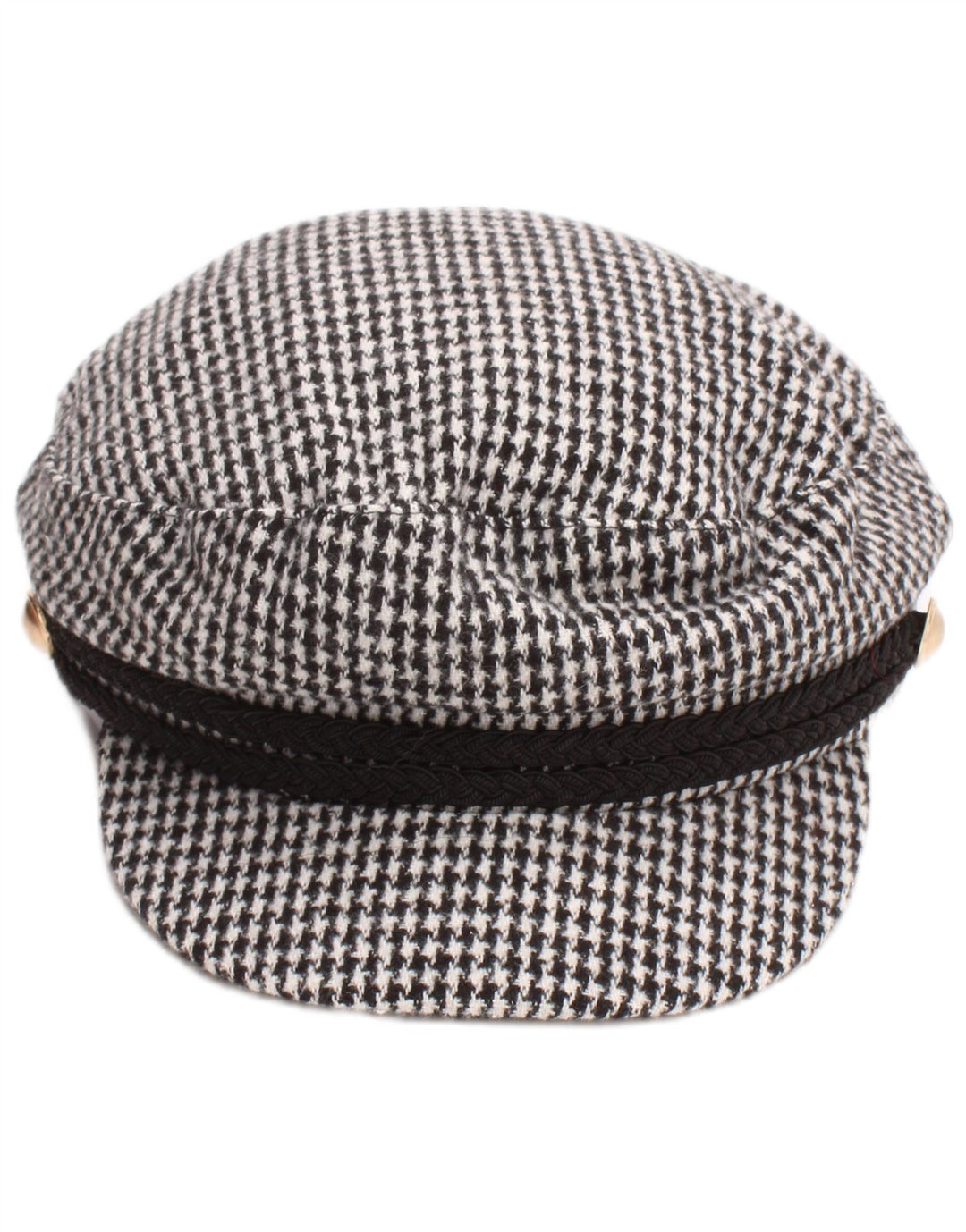 Zara Mujer Gorra Newsboy Small Pata De Gallo Negra
