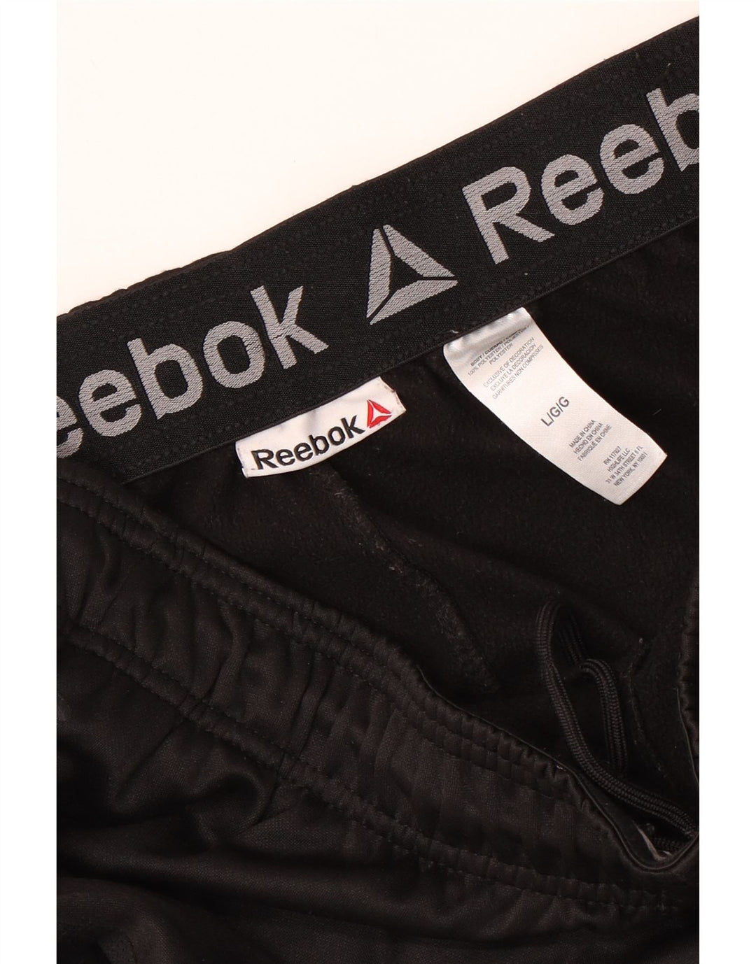 REEBOK Pantalones de chándal para hombre Joggers Large Negro Poliéster