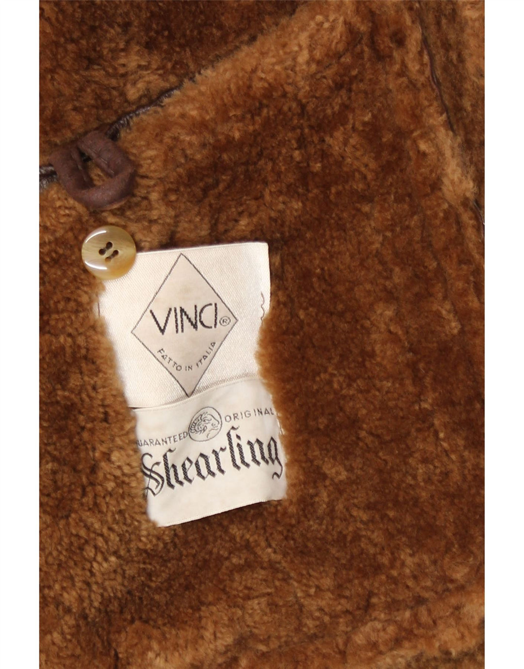 Vinci Chaqueta de piel de oveja para hombre UK 40 Large Piel de oveja marrón